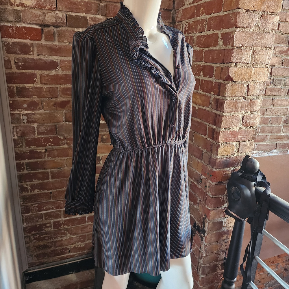 Vintage Just Ducky Multicolored Striped Mini Dress- Rare!